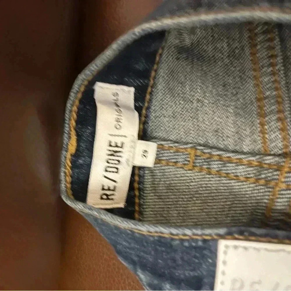 NWT RE/DONE Redone High Rise Ankle Crop Jeans Midnight Dark Blue 29 - Picture 9 of 11